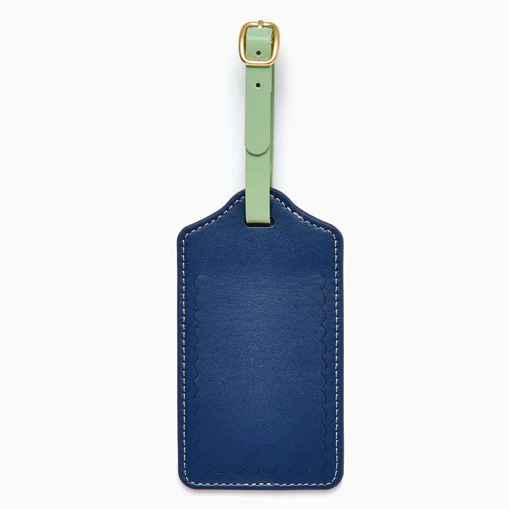 Blue Scalloped Luggage Tag