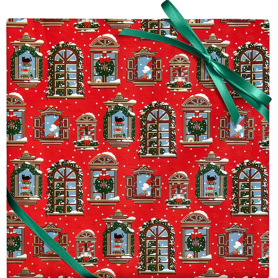 Holiday Windows Stone Wrapping Paper