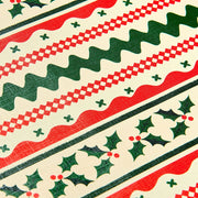 Holly Ricrac Textured Wrapping Paper