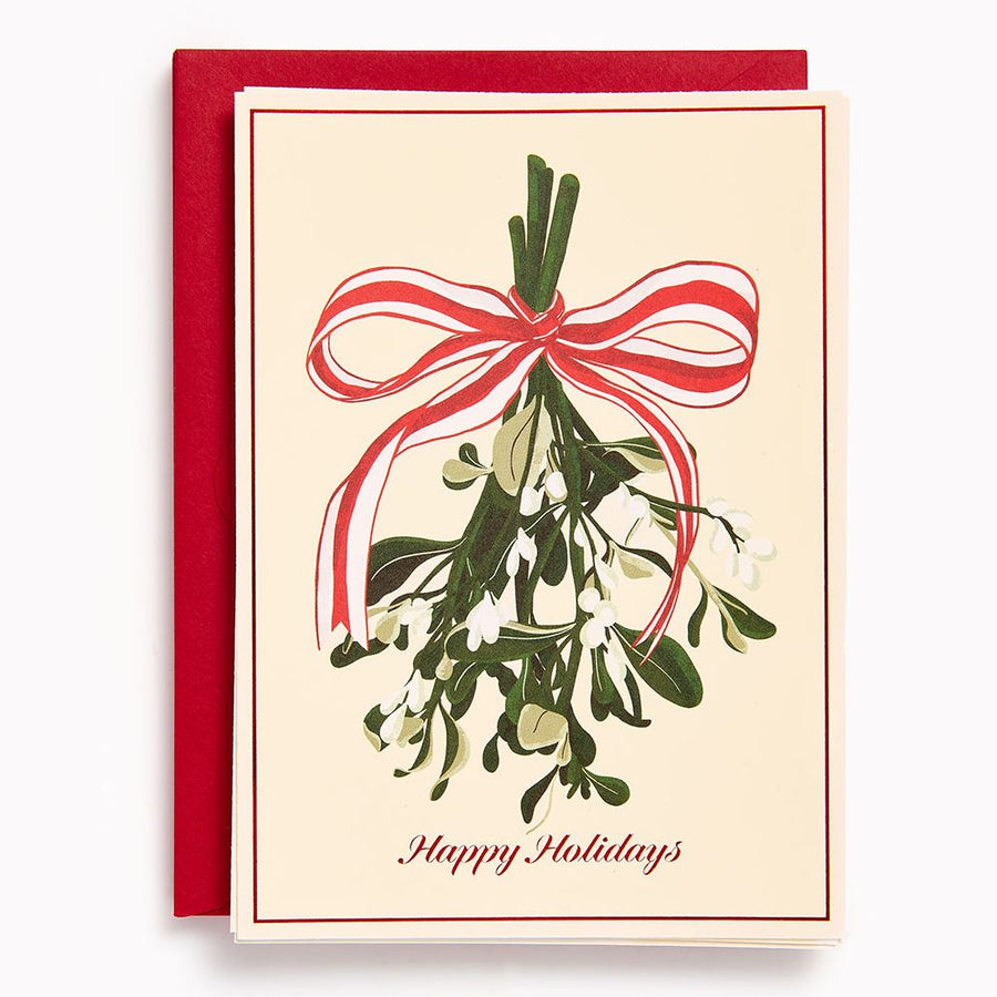 Christmas Mistletoe Bow Stationery Set