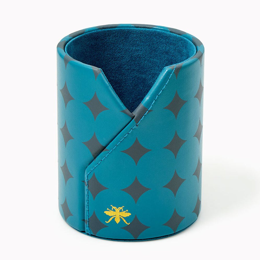 Teal Diamond Paper Wasp Pencil Cup