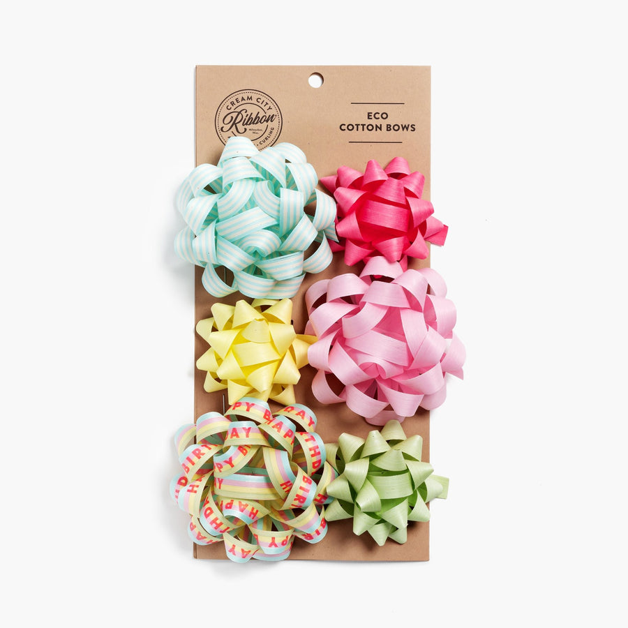 Colorful Pastel Bows Set of 6