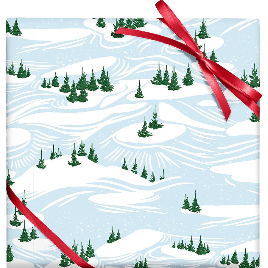 Snowhill Trees Pearlized Art Wrapping Paper