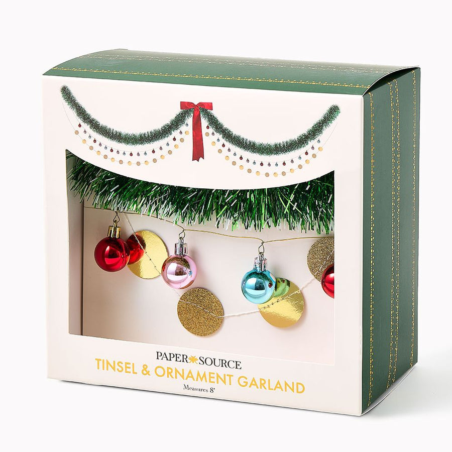Tinsel and Ornament Garland