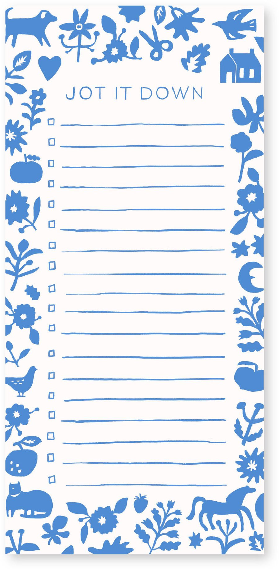 Blue Folk Market Magnetic Stationery List Pad