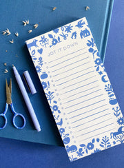 Blue Folk Market Magnetic Stationery List Pad