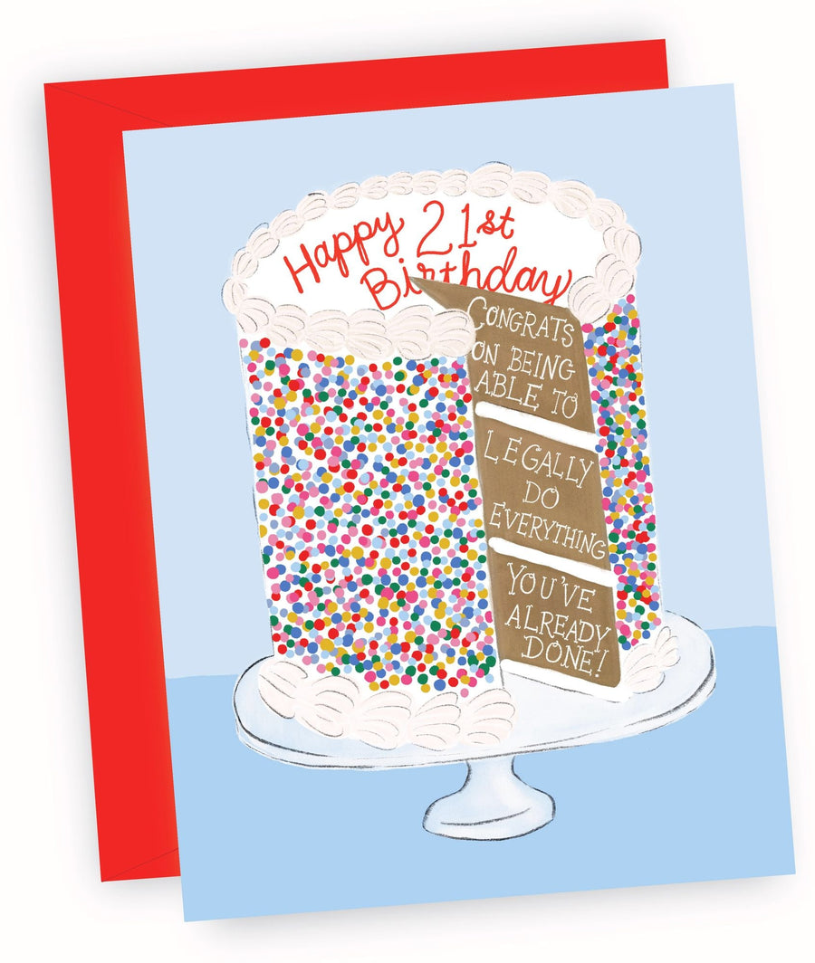 21st Cake Birthday Card