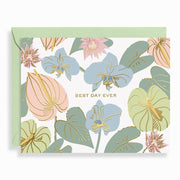 Best Day Ever Pastel Floral Wedding Card