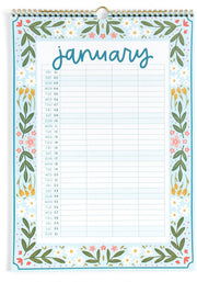 2027 Family Planning Floral Sprial Wall Calendar