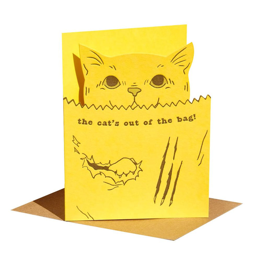 Cats Out of the Bag Congratulations Card