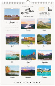 2027 Slightly Stationery National Parks Wall Calendar