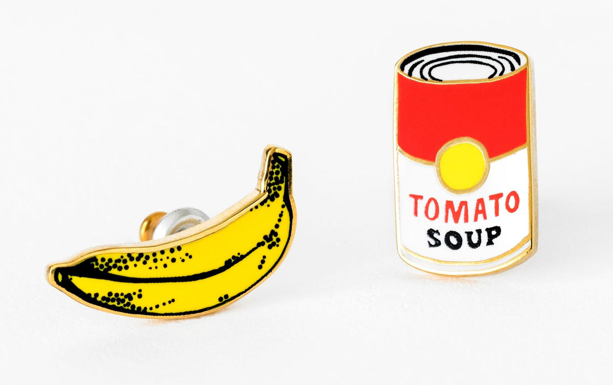 Pop Art Banana/Soup Stud Earrings