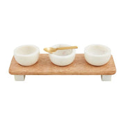 Marble Wood Tidbit Stand