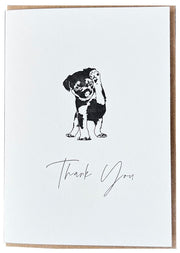 Black and White Puppy Thank You Card
