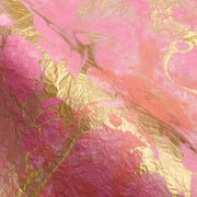 Hot Pink with Gold Marbling Handmade Paper