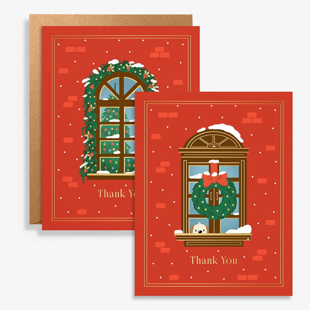 Holiday Windows Thank You Boxed Set of 10