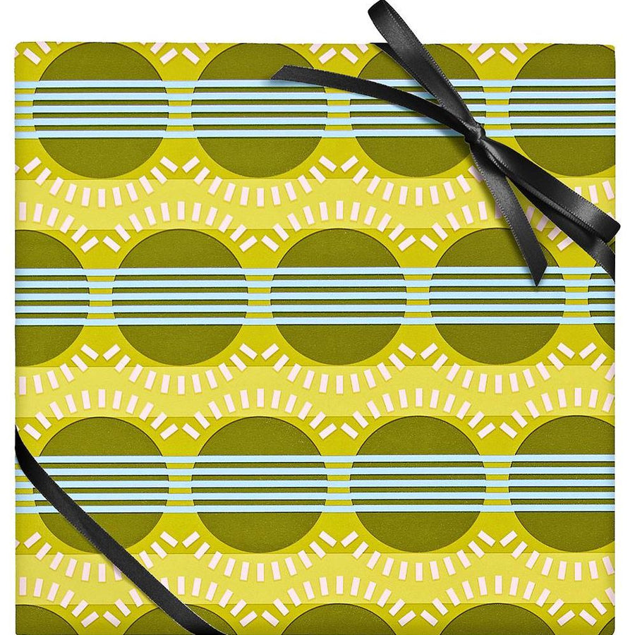 Geo Circles Stripes Continuous Roll Wrap