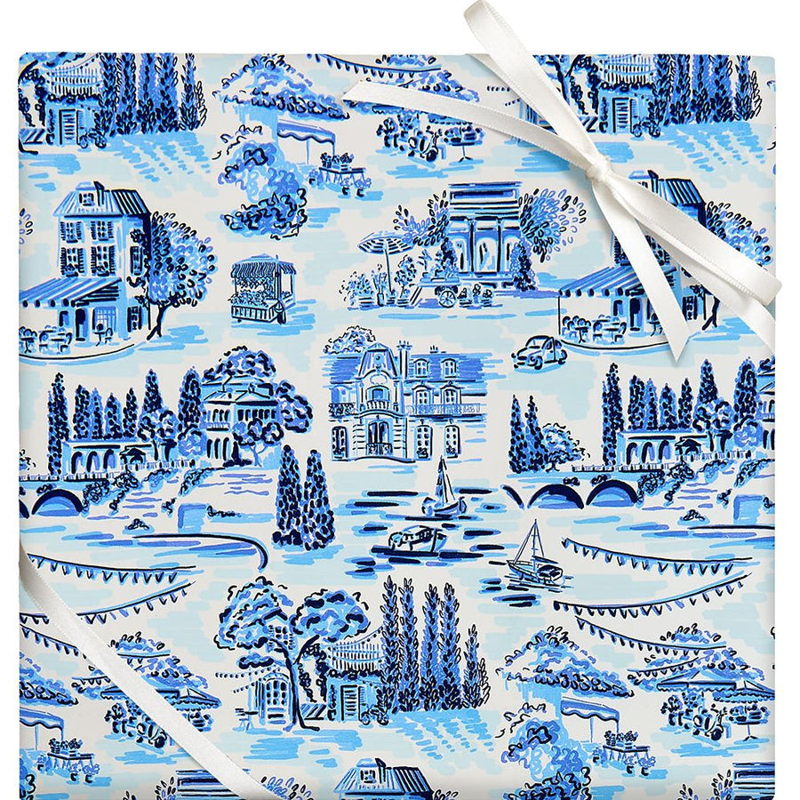 French Toile Continuous Roll Wrap