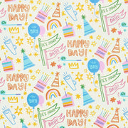 Happy Birthday Doodles Roll Wrap