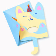 Folding Cat With Party Hat Embellished Birthday Card
