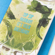 Sip Sip Hooray Embellished Birthday Card