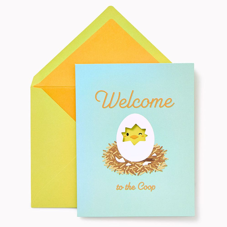 Welcome To The Coop Embellished Baby Card
