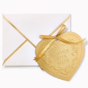 Heart Locket Embellished Wedding Card