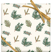 Evergreen Branches Kraft Roll Wrap