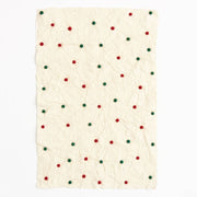 Red & Green Pom Pom Handmade Paper