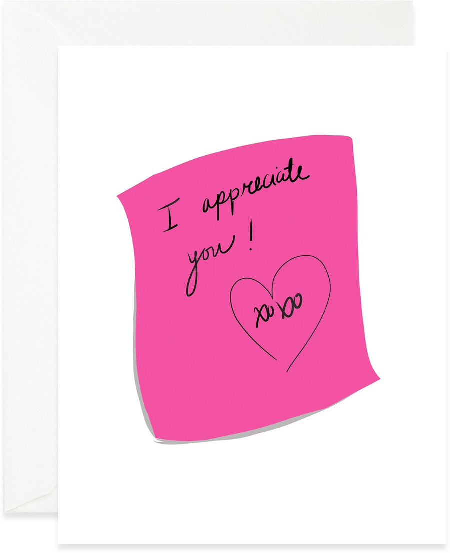 Sticky Note Appreciation Thank You Card