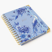 2027 Blue Toile Bird 12-Month Weekly Medium Spiral Planner