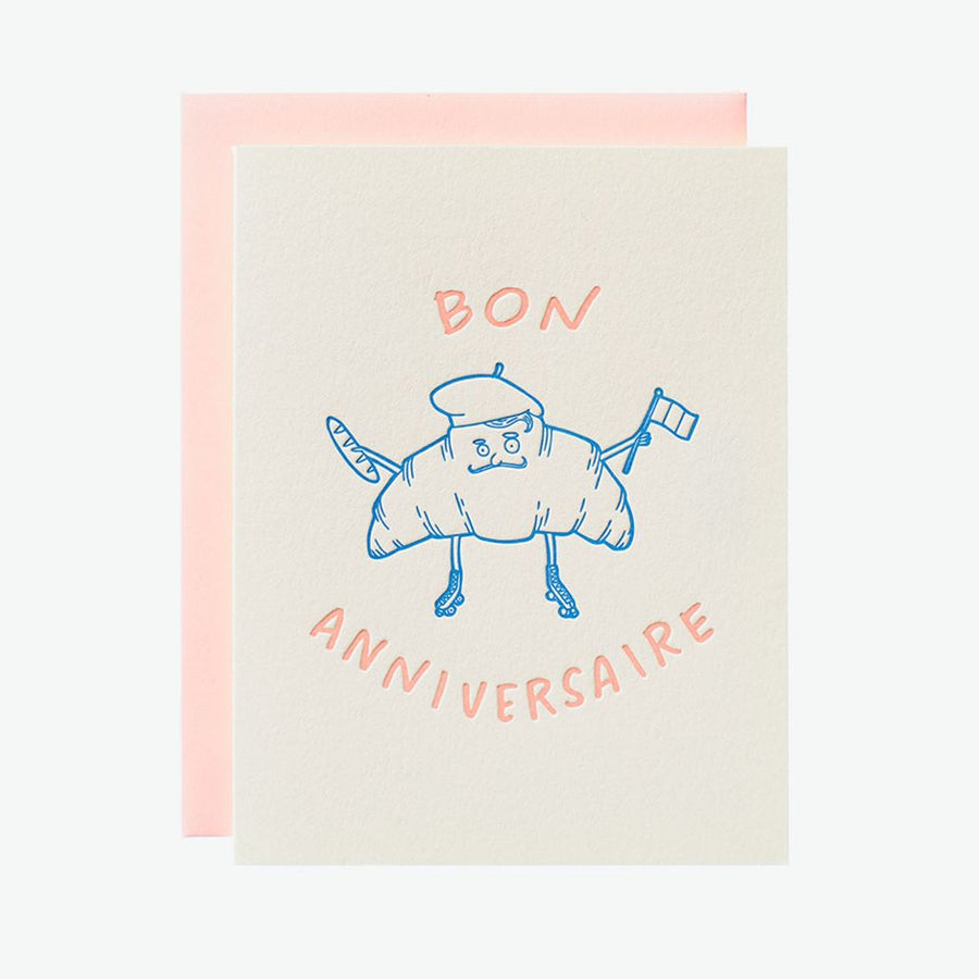 Bon Anniversaire Croissant Birthday Card
