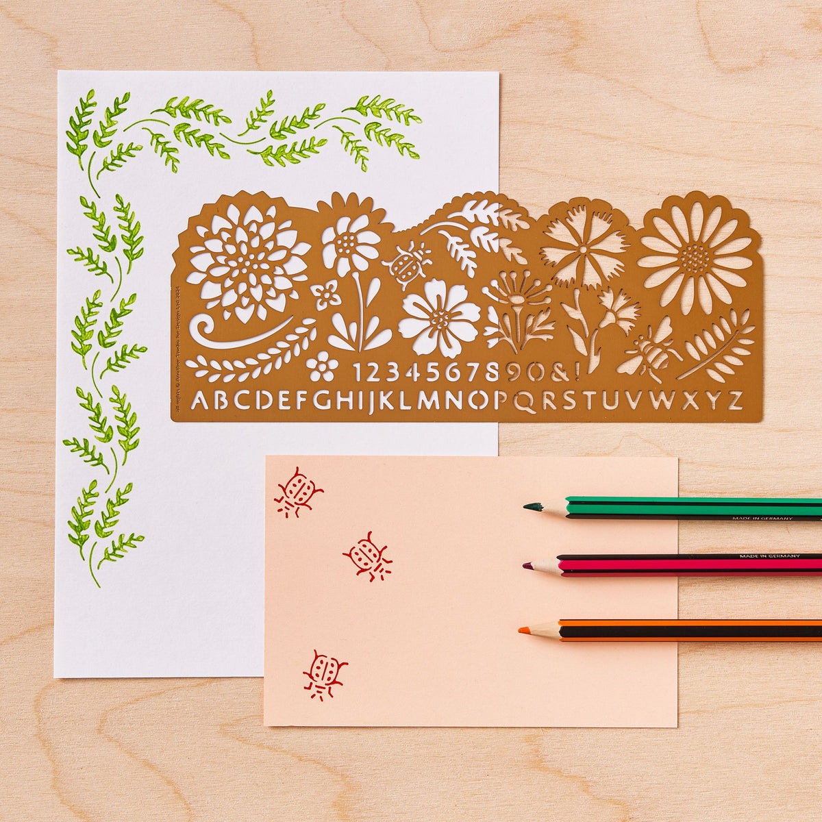 Botanical Design Stencil - Drawing Template