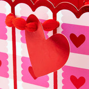 Plaid Scalloped Heart Medium Gift Bag