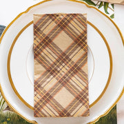 Autumn Plaid Guest Napkins Set of 16