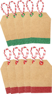 Red/Green Glitter Gift Tags