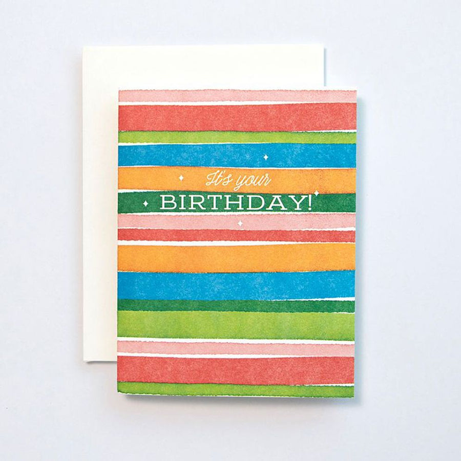 Colorful Stripes Birthday Card