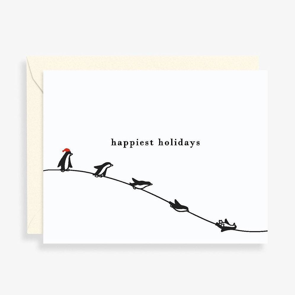 Penguins Holiday Letterpress Card