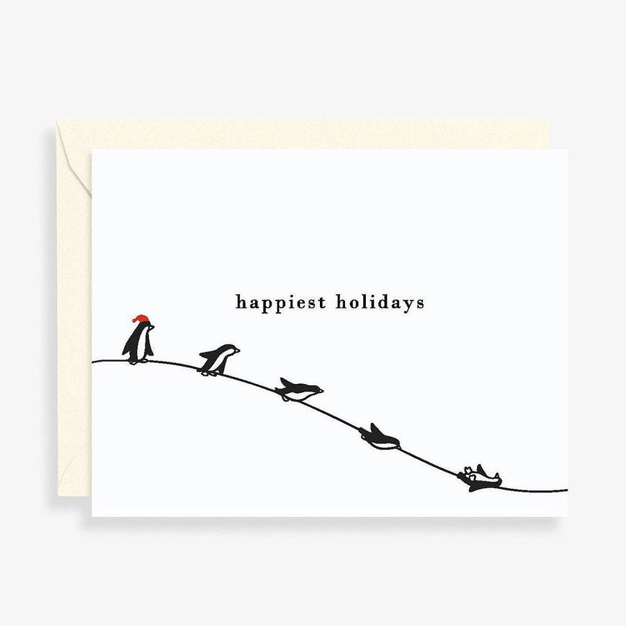 Penguins Holiday Letterpress Card