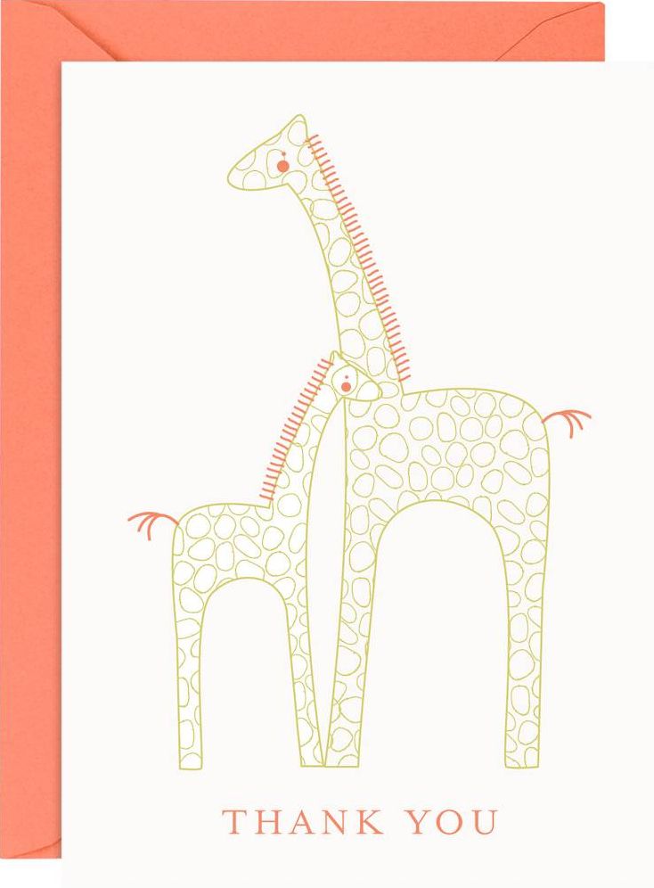 Baby Giraffe Thank You Card Set