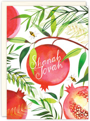 Hanging Pomegranate Rosh Hashanah Card