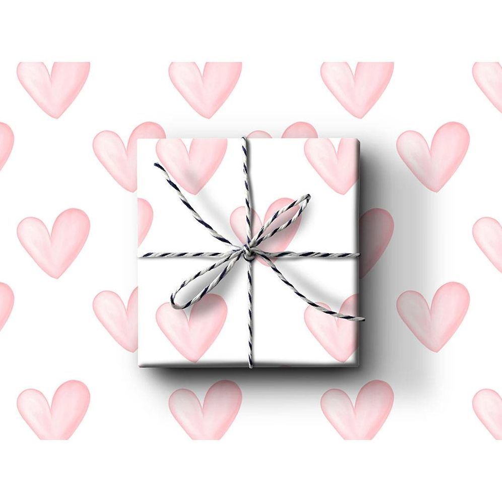 Painted Pink Hearts Flat Wrap