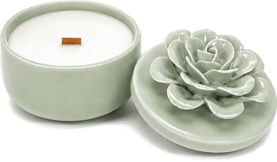 Pomelo Grove Ceramic Flower Candle