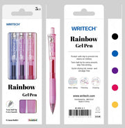 Clear Sherbert Rainbow Gel Pen S/5 - Assorted Ink