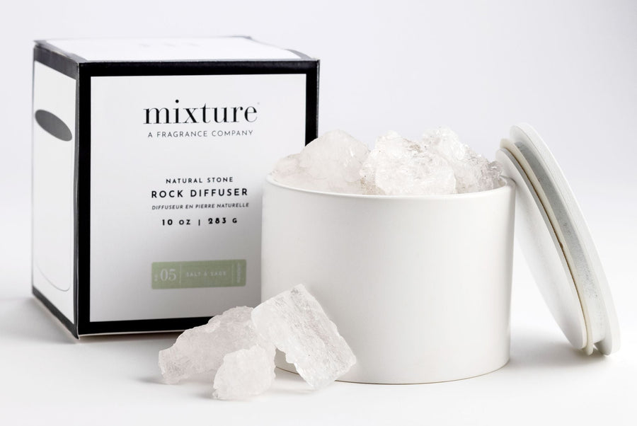 Lava Rock Diffuser White- No 5 Salt and Sage Scent