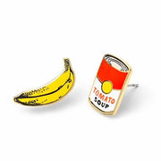 Pop Art Banana/Soup Stud Earrings