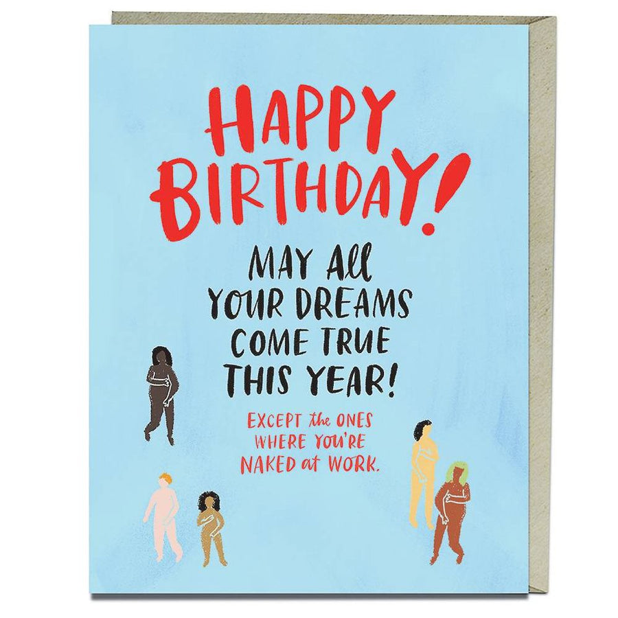 Naked At Work Birthday Card