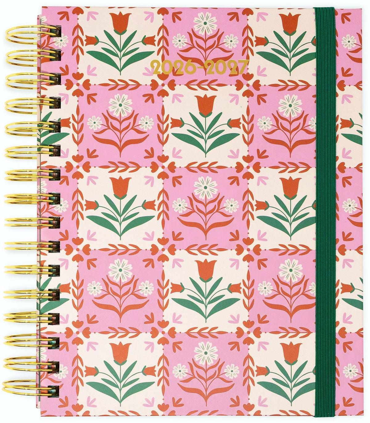 2026-2027 Bando 17 Month Medium Planner, Pink Tile Floral