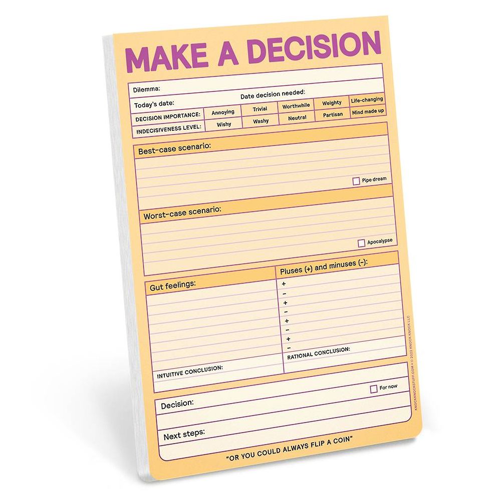 Make A Decision Knock Knock Pad