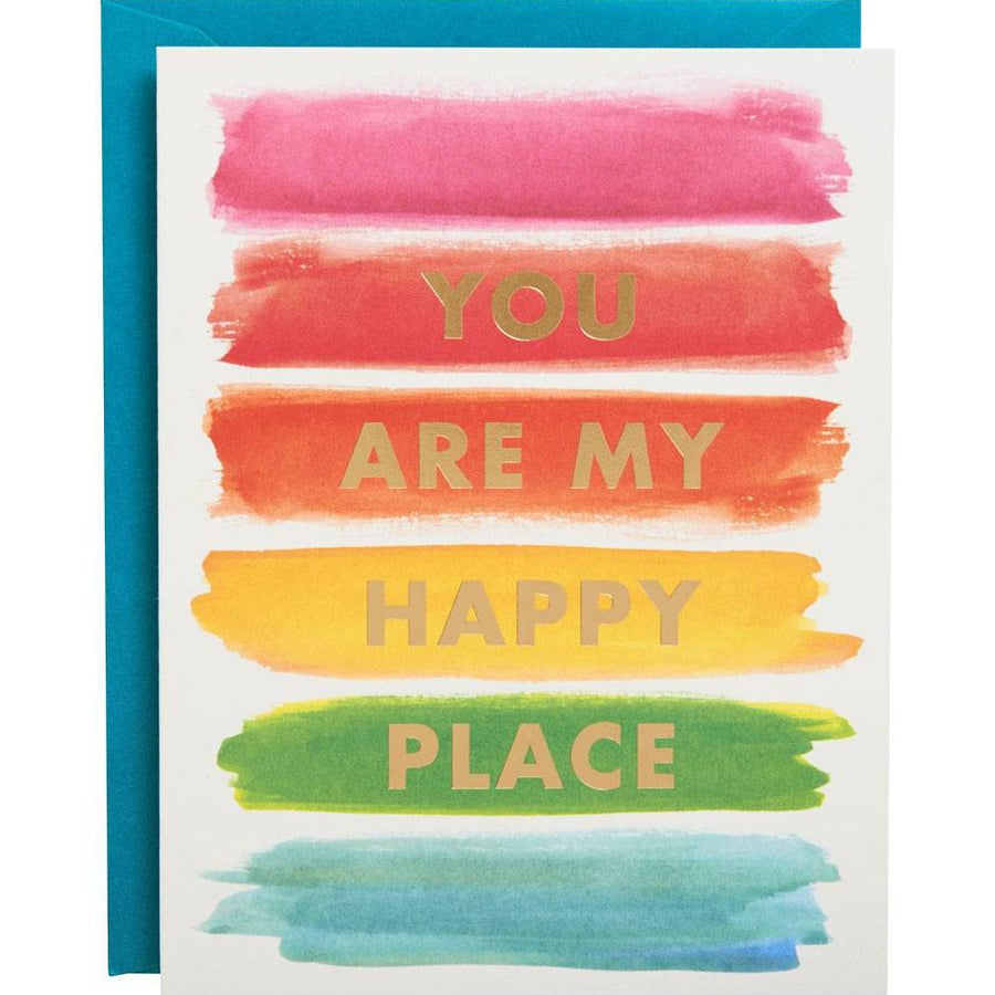 Rainbow Happy Place Foil Greeting Card
